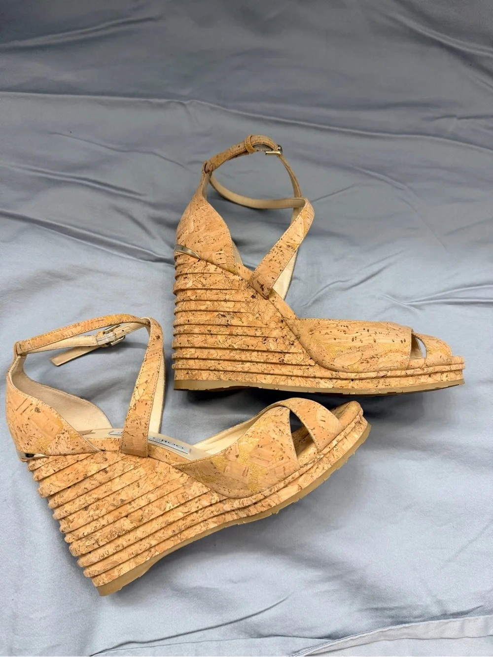 Jimmy Choo cork platform wedge sandals